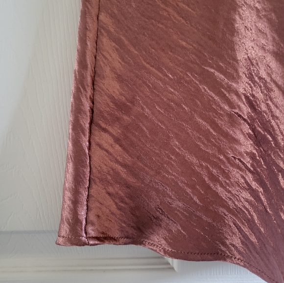 Express Rose Gold Shiny Cowl Neck Top - Picture 8 of 12
